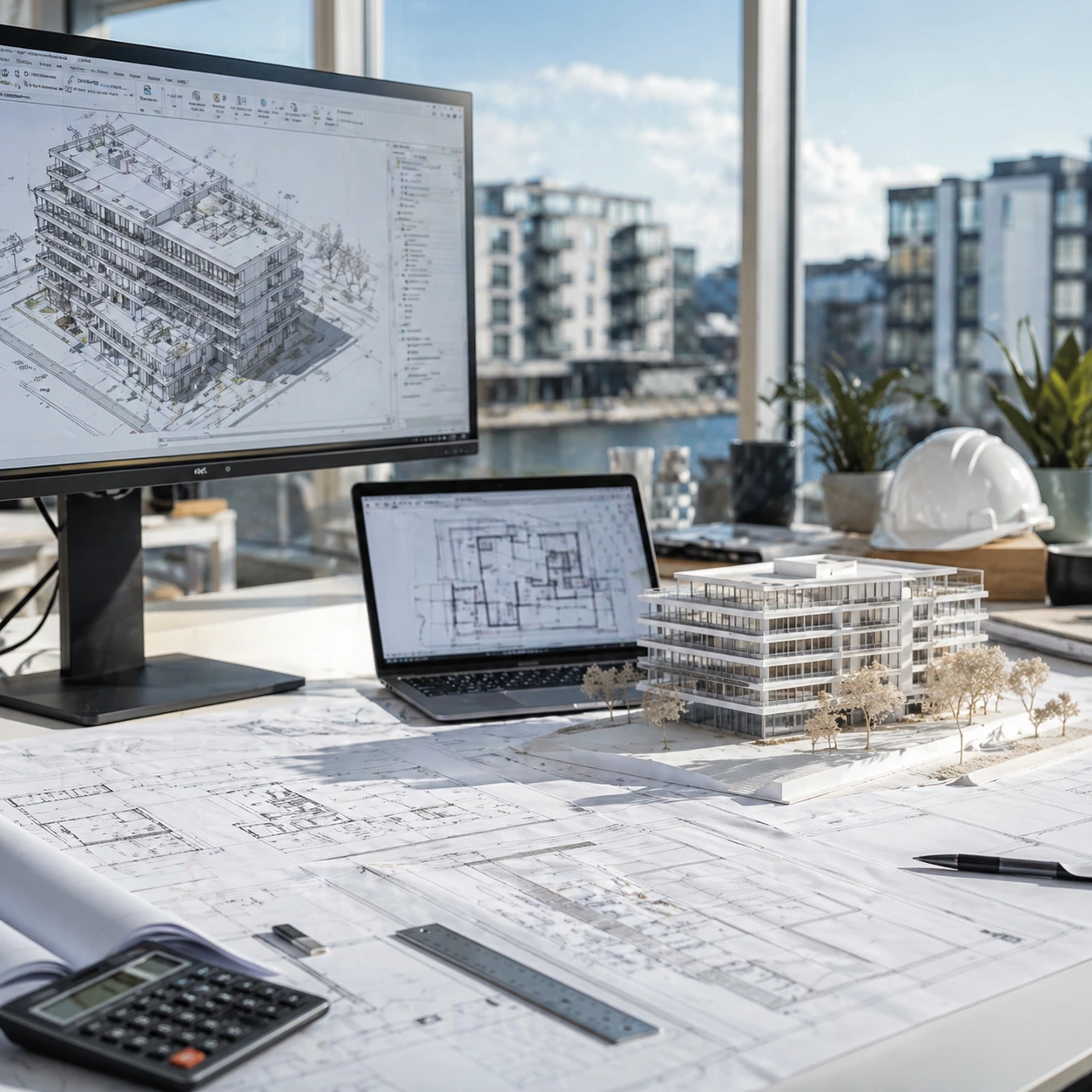 Arkitektprojektering och bygghandlingar i ett pågående byggprojekt
